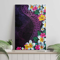 Hawaiian Plumeria-Polynesian Art Tattoo Mauve Color Canvas Wall Art