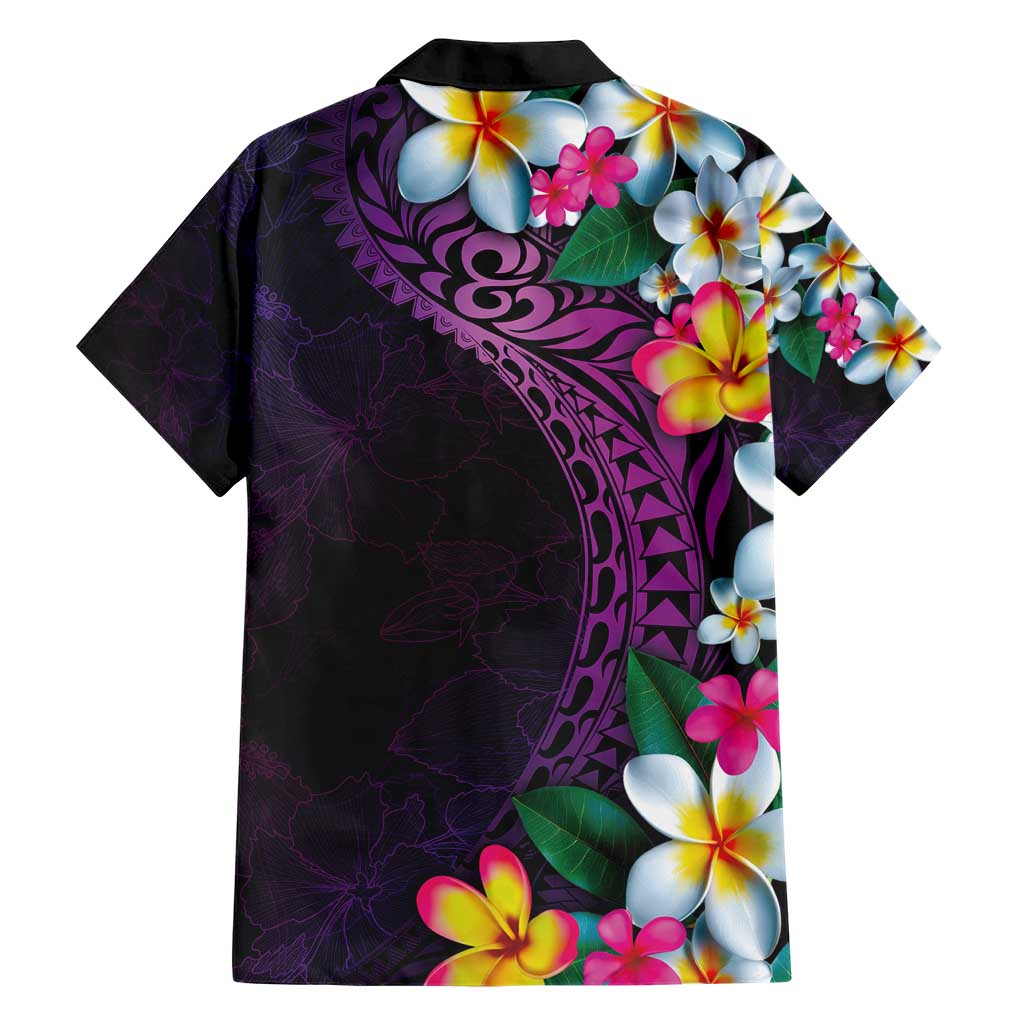 Hawaiian Plumeria-Polynesian Art Tattoo Mauve Color Hawaiian Shirt