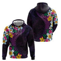 Hawaiian Plumeria-Polynesian Art Tattoo Mauve Color Hoodie