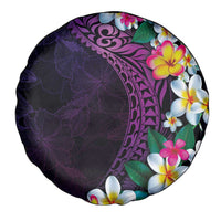 Hawaiian Plumeria-Polynesian Art Tattoo Mauve Color Spare Tire Cover