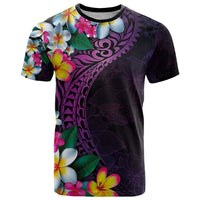Hawaiian Plumeria-Polynesian Art Tattoo Mauve Color T Shirt