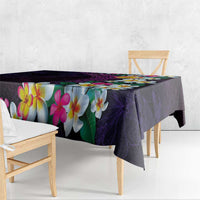 Hawaiian Plumeria-Polynesian Art Tattoo Mauve Color Tablecloth