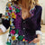 Hawaiian Plumeria-Polynesian Art Tattoo Mauve Color Women Casual Shirt