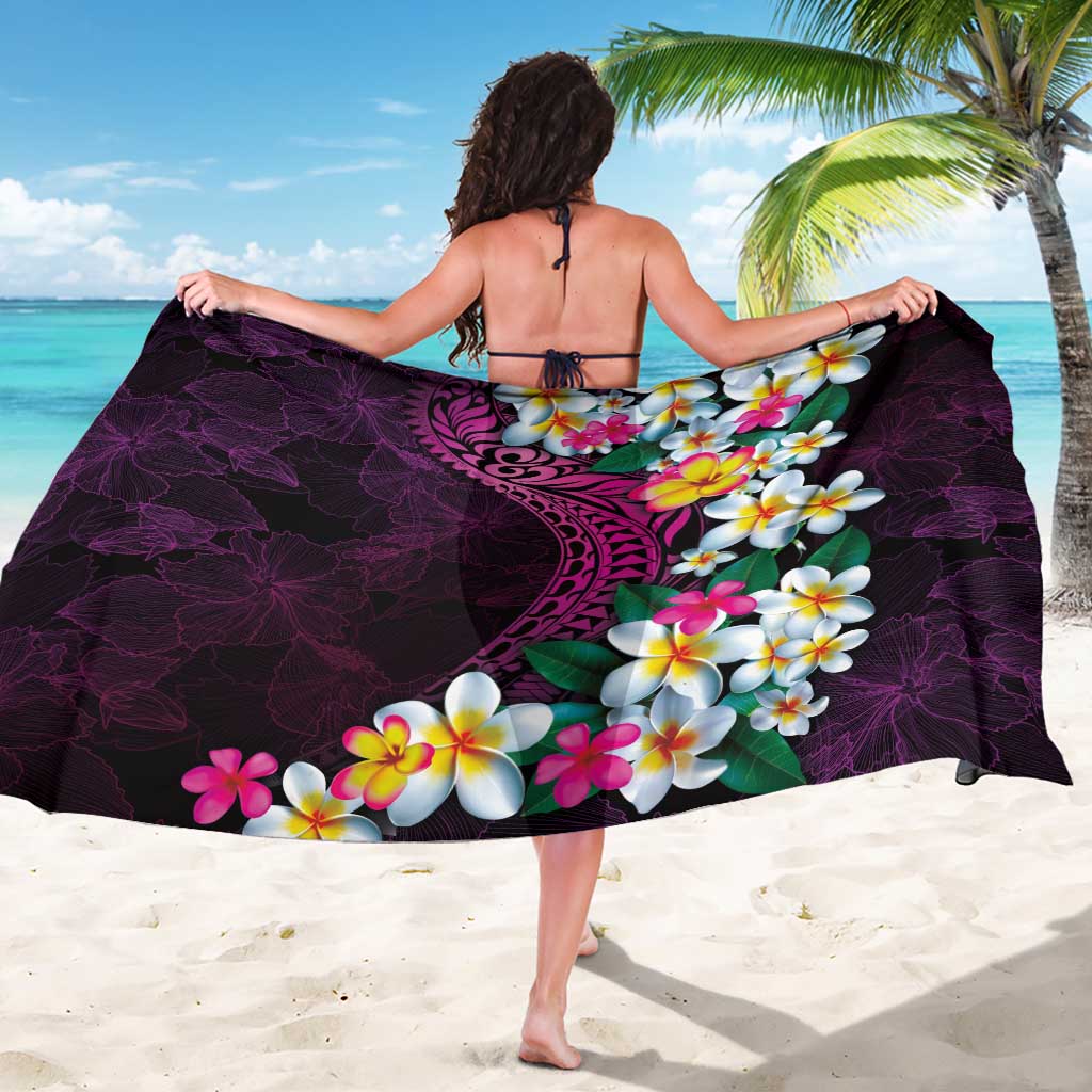 Hawaiian Plumeria-Polynesian Art Tattoo Plum Pink Color Sarong