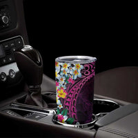 Hawaiian Plumeria-Polynesian Art Tattoo Plum Pink Color Tumbler Cup