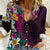 Hawaiian Plumeria-Polynesian Art Tattoo Plum Pink Color Women Casual Shirt