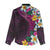 Hawaiian Plumeria-Polynesian Art Tattoo Plum Pink Color Women Casual Shirt