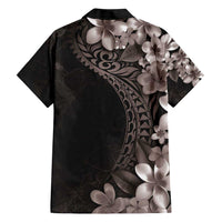 Hawaiian Plumeria-Polynesian Art Tattoo Grayscale Color Family Matching Short Sleeve Bodycon Dress and Hawaiian Shirt