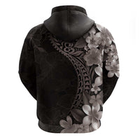 Hawaiian Plumeria-Polynesian Art Tattoo Grayscale Color Hoodie