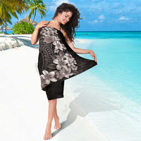 Hawaiian Plumeria-Polynesian Art Tattoo Grayscale Color Sarong