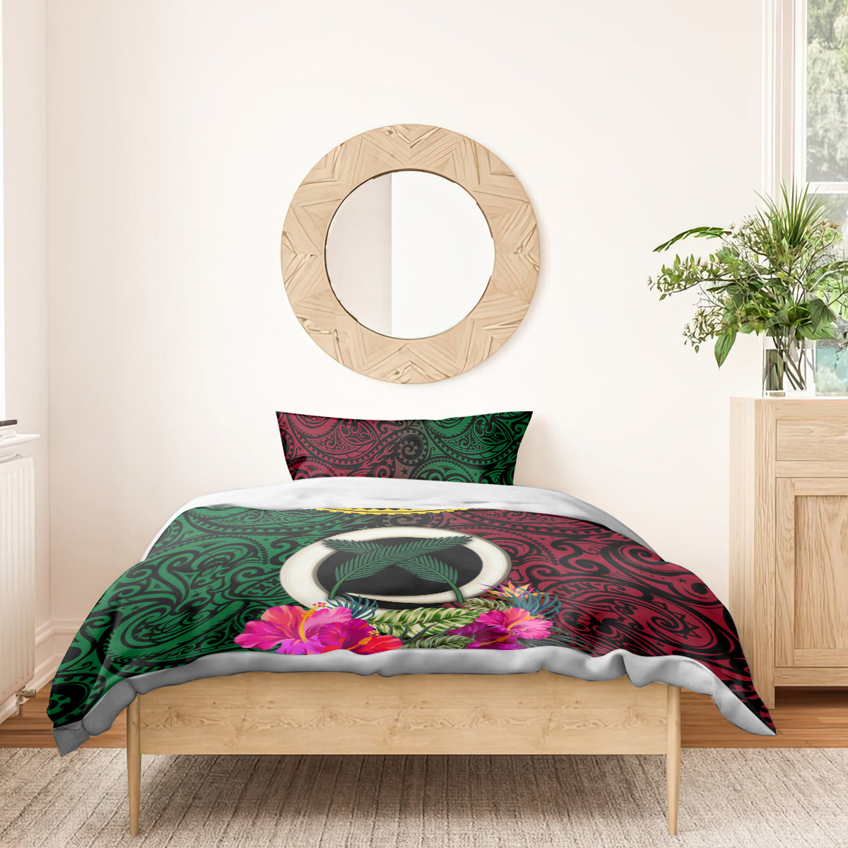 Vanuatu 44th Anniversary Independence Day Bedding Set Boars Tusk and Namele Plant LT03 - Polynesian Pride