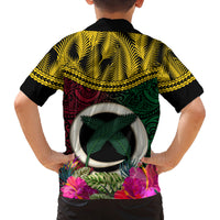 Vanuatu 44th Anniversary Independence Day Family Matching Long Sleeve Bodycon Dress and Hawaiian Shirt Boars Tusk and Namele Plant LT03 - Polynesian Pride