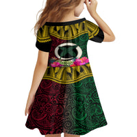 Vanuatu 44th Anniversary Independence Day Family Matching Long Sleeve Bodycon Dress and Hawaiian Shirt Boars Tusk and Namele Plant LT03 - Polynesian Pride
