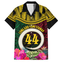 Vanuatu 44th Anniversary Independence Day Family Matching Long Sleeve Bodycon Dress and Hawaiian Shirt Boars Tusk and Namele Plant LT03 Dad's Shirt - Short Sleeve Black - Polynesian Pride