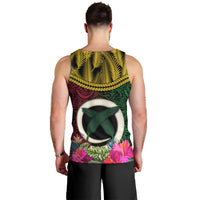 Vanuatu 44th Anniversary Independence Day Men Tank Top Boars Tusk and Namele Plant LT03