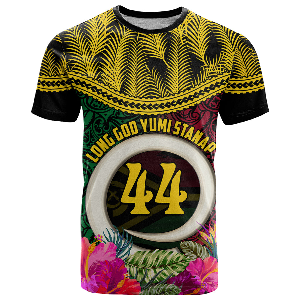 Vanuatu 44th Anniversary Independence Day T Shirt Boars Tusk and Namele Plant LT03