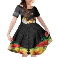 Papua New Guinea Independence Day Family Matching Tank Maxi Dress and Hawaiian Shirt PNG Flag and Bird-of-Paradise