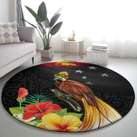 Papua New Guinea Independence Day Round Carpet PNG Flag and Bird-of-Paradise