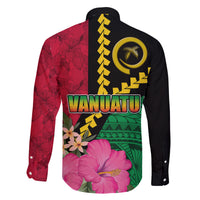 Vanuatu Flag Hibiscus Polynesian Pattern Family Matching Tank Maxi Dress and Hawaiian Shirt LT03 - Polynesian Pride