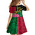 Vanuatu Flag Hibiscus Polynesian Pattern Kid Short Sleeve Dress