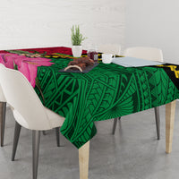 Vanuatu Flag Hibiscus Polynesian Pattern Tablecloth