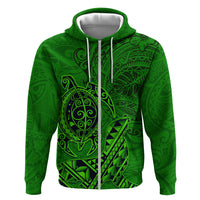 Hawaii Monk Seal and Dolphin Hoodie Polynesian Kakau Pattern Green
