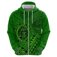 Hawaii Monk Seal and Dolphin Hoodie Polynesian Kakau Pattern Green