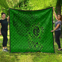 Hawaii Monk Seal and Dolphin Quilt Polynesian Kakau Pattern Green