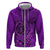 Hawaii Monk Seal and Dolphin Hoodie Polynesian Kakau Pattern Purple