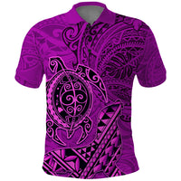 Hawaii Monk Seal and Dolphin Polo Shirt Polynesian Kakau Pattern Pink
