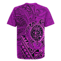 Hawaii Monk Seal and Dolphin Rugby Jersey Polynesian Kakau Pattern Pink