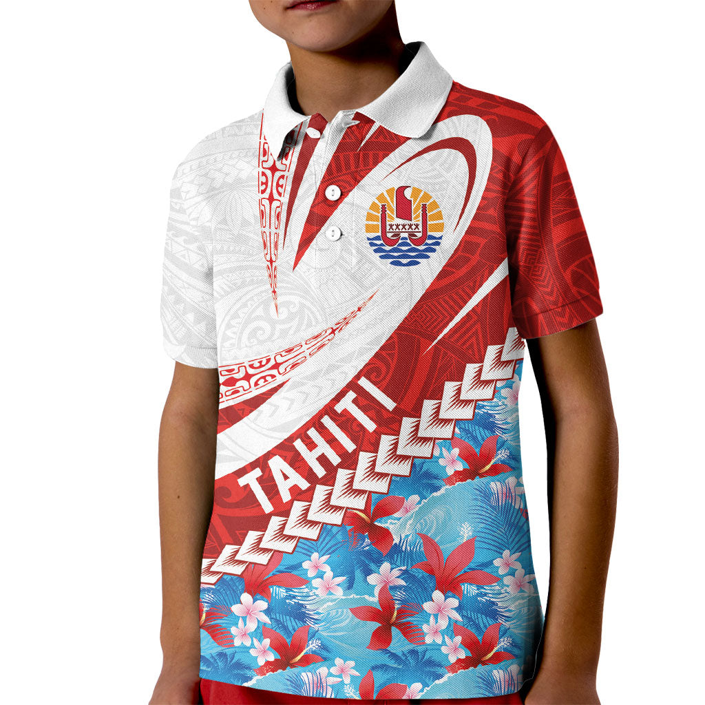 Personalized Tahiti Surfing 2026 Kid Polo Shirt Marquesan Tattoo-Sporty Style LT03 Kid Multicolor - Polynesian Pride