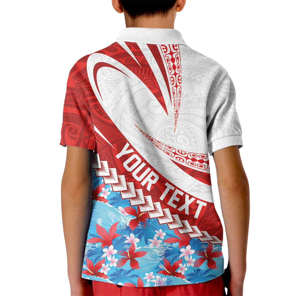 Personalized Tahiti Surfing 2026 Kid Polo Shirt Marquesan Tattoo-Sporty Style LT03 - Polynesian Pride