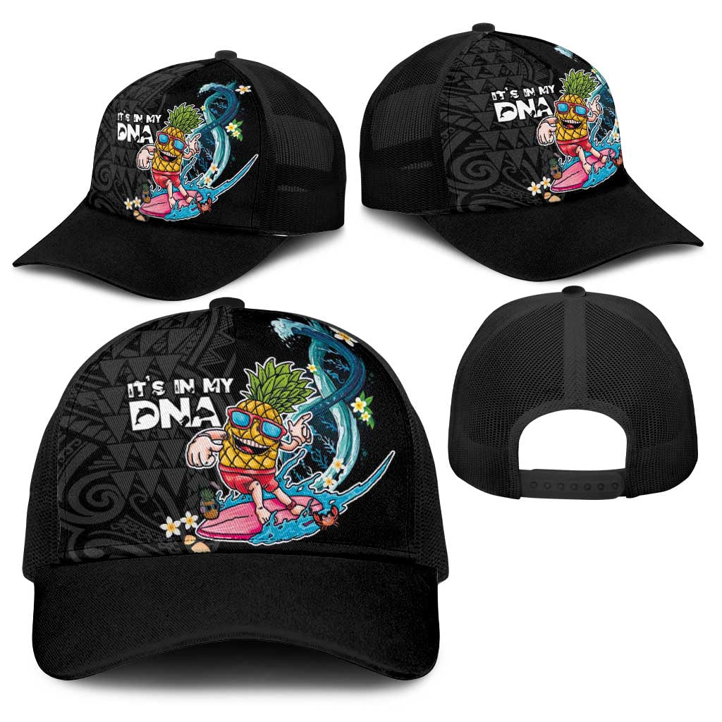 Hawaiian Pineapple Surfing Baseball Net Cap It's in My DNA - Kakau and Polynesian Pattern LT03 - Polynesian Pride