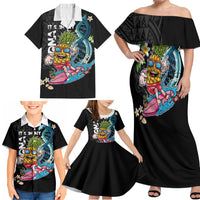 Hawaii Pineapple Surfing Family Matching Off Shoulder Maxi Dress and Hawaiian Shirt It's in My DNA - Kakau and Polynesian Pattern LT03 - Polynesian Pride