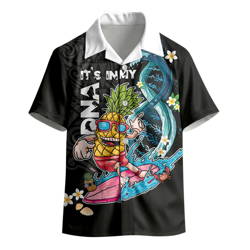 Hawaii Pineapple Surfing Kid Hawaiian Shirt It's in My DNA - Kakau and Polynesian Pattern LT03 - Polynesian Pride