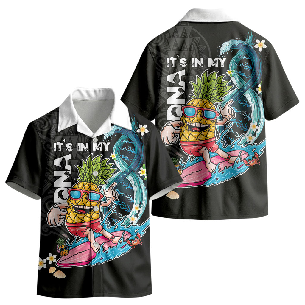 Hawaii Pineapple Surfing Kid Hawaiian Shirt It's in My DNA - Kakau and Polynesian Pattern LT03 - Polynesian Pride