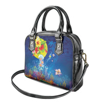 Palau Shoulder Handbag Jellyfish with Coral Reefs Ocean Vibe and Tapa Pattern LT03 - Polynesian Pride