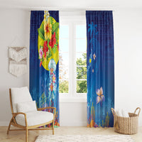 Palau Window Curtain Jellyfish with Coral Reefs Ocean Vibe and Tapa Pattern LT03 - Polynesian Pride