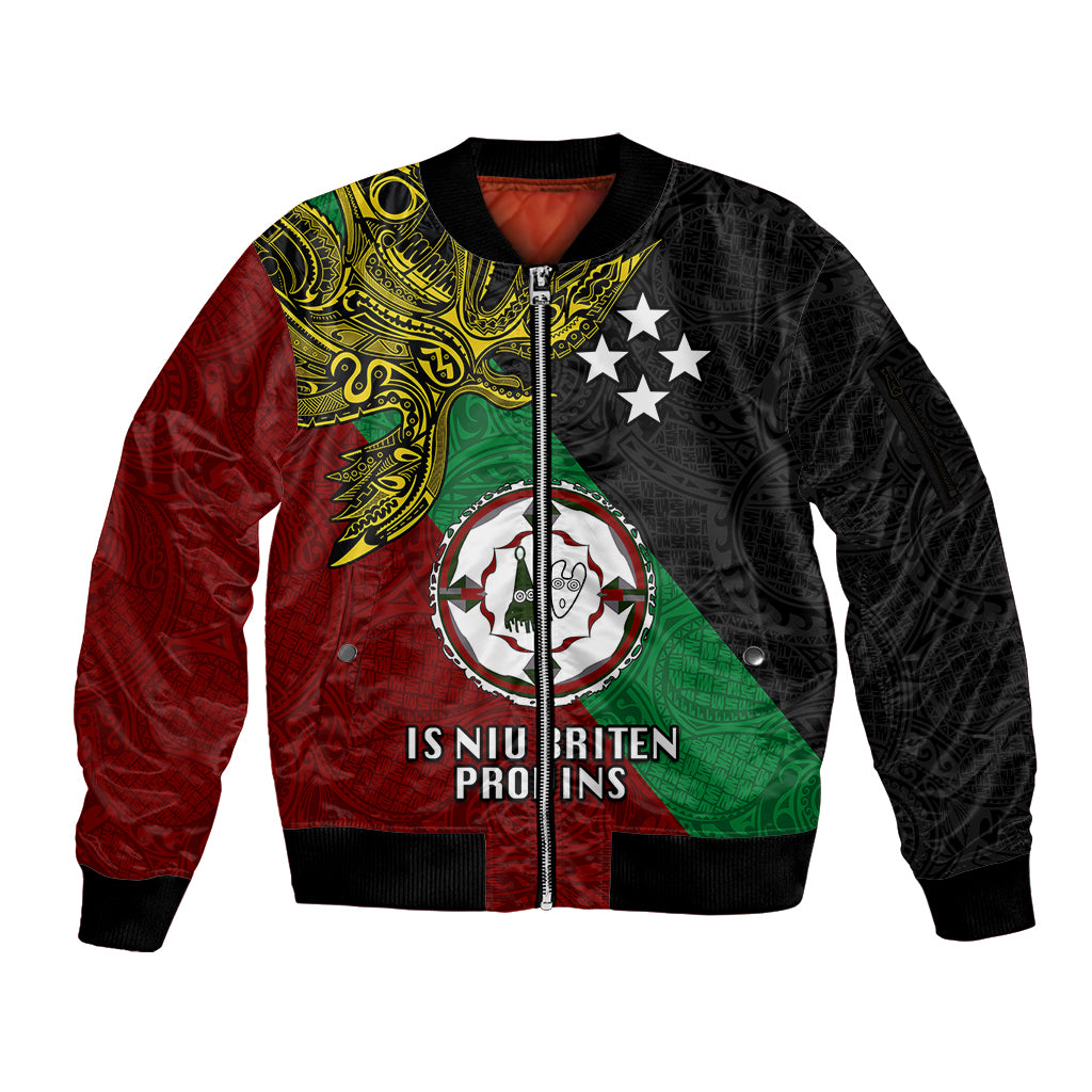 Papua New Guinea East New Britain Province Sleeve Zip Bomber Jacket PNG Birds Of Paradise Polynesian Arty Style LT03 Unisex Green - Polynesian Pride