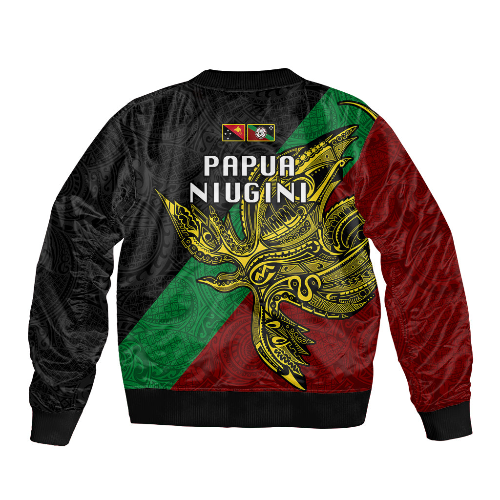 Papua New Guinea East New Britain Province Sleeve Zip Bomber Jacket PNG Birds Of Paradise Polynesian Arty Style LT03 - Polynesian Pride