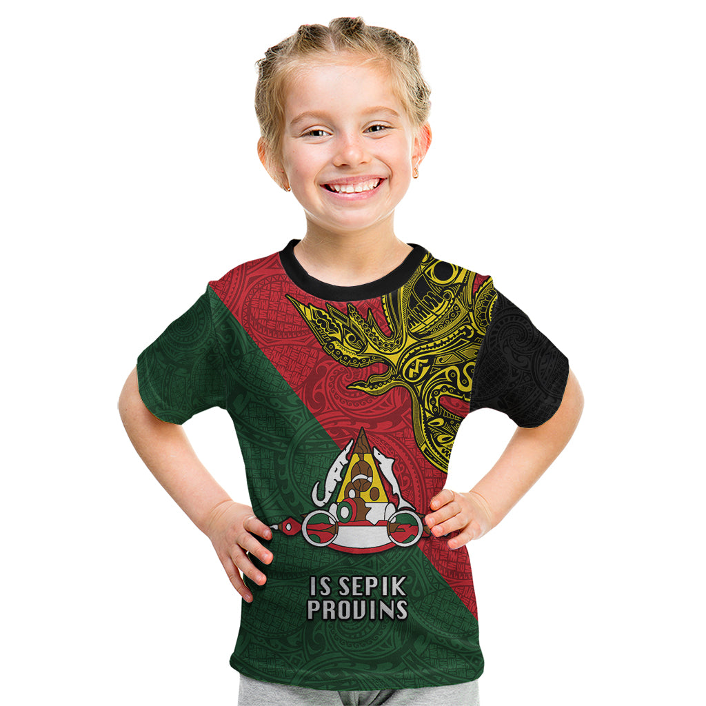 Papua New Guinea East Sepik Province Kid T Shirt PNG Birds Of Paradise Polynesian Arty Style LT03 Green - Polynesian Pride