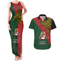 Custom Papua New Guinea East Sepik Province Couples Matching Tank Maxi Dress and Hawaiian Shirt PNG Birds Of Paradise Polynesian Arty Style LT03 Green - Polynesian Pride