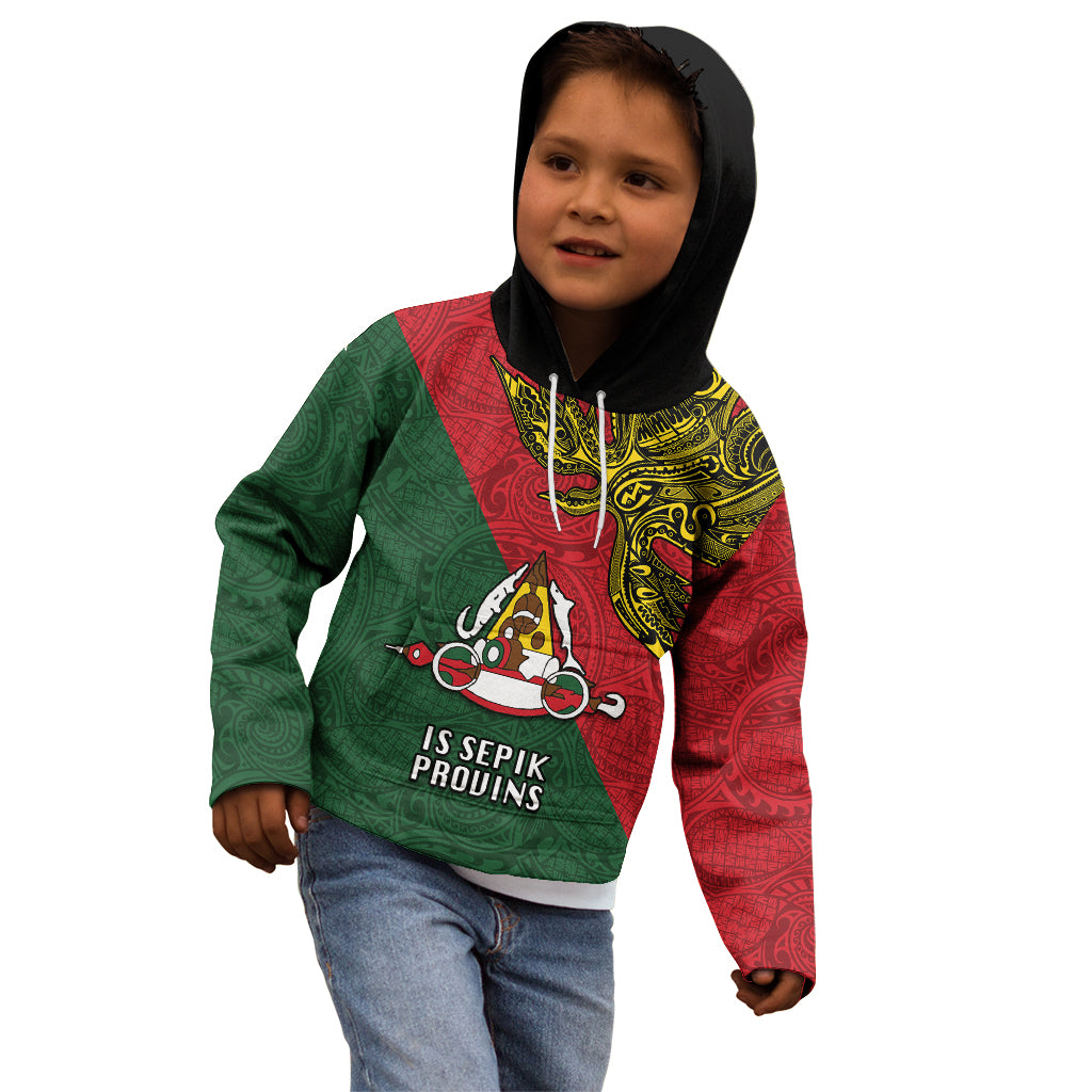 Custom Papua New Guinea East Sepik Province Kid Hoodie PNG Birds Of Paradise Polynesian Arty Style LT03 - Polynesian Pride