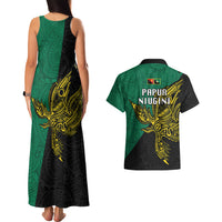 Papua New Guinea Enga Province Couples Matching Tank Maxi Dress and Hawaiian Shirt PNG Birds Of Paradise Polynesian Arty Style LT03 - Polynesian Pride