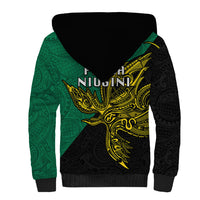 Papua New Guinea Enga Province Sherpa Hoodie PNG Birds Of Paradise Polynesian Arty Style LT03 - Polynesian Pride