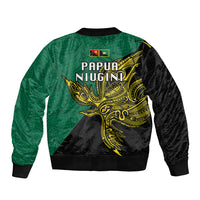 Papua New Guinea Enga Province Sleeve Zip Bomber Jacket PNG Birds Of Paradise Polynesian Arty Style LT03 - Polynesian Pride