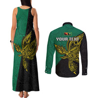 Custom Papua New Guinea Enga Province Couples Matching Tank Maxi Dress and Long Sleeve Button Shirts PNG Birds Of Paradise Polynesian Arty Style LT03 - Polynesian Pride
