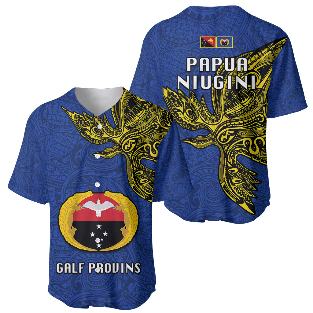 Papua New Guinea Gulf Province Baseball Jersey PNG Birds Of Paradise Polynesian Arty Style LT03 - Polynesian Pride