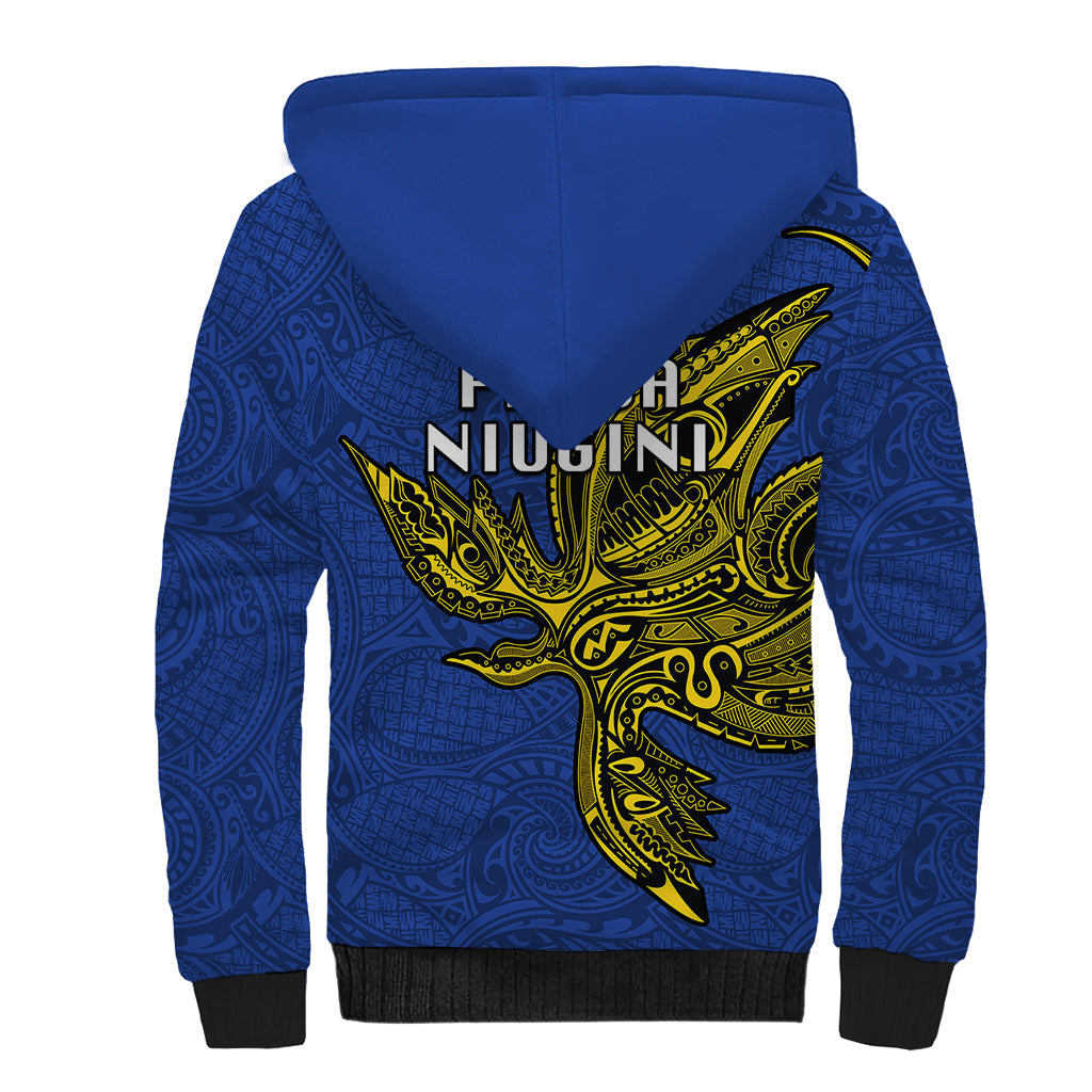 Papua New Guinea Gulf Province Sherpa Hoodie PNG Birds Of Paradise Polynesian Arty Style LT03 - Polynesian Pride